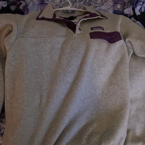 Grey and purple Patagonia sweater